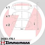 Zimmermann 24351.170.1 комплект тормозных колодок, дисковый тормоз на HYUNDAI SANTA FE II (CM)