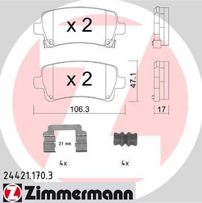 Zimmermann 24421.170.3 комплект тормозных колодок, дисковый тормоз на OPEL INSIGNIA седан