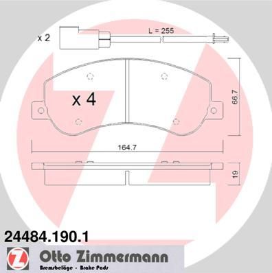 Zimmermann 24484.190.1 комплект тормозных колодок, дисковый тормоз на FORD TRANSIT c бортовой платформой/ходовая часть