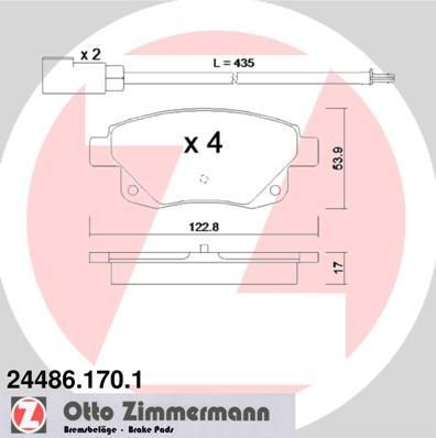 Zimmermann 24486.170.1 комплект тормозных колодок, дисковый тормоз на FORD TRANSIT c бортовой платформой/ходовая часть