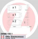 Zimmermann 24498.155.1 комплект тормозных колодок, дисковый тормоз на CHEVROLET CAPTIVA (C100, C140)