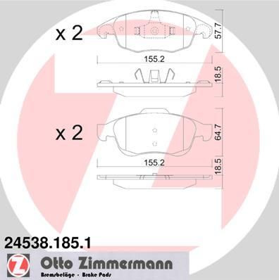 ZIMMERMANN Колодки торм.пер. (24538.185.1)