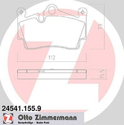 Zimmermann 24541.155.9 комплект тормозных колодок, дисковый тормоз на PORSCHE BOXSTER (987)