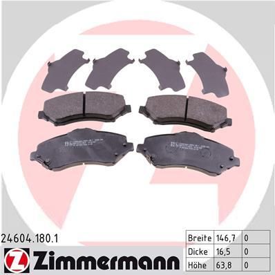 Zimmermann 24604.180.1 комплект тормозных колодок, дисковый тормоз на FIAT FREEMONT (JC_, JF_)