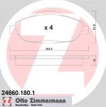 ZIMMERMANN КОМПЛЕКТ ТОРМОЗНЫХ КОЛОДОК, ДИСКОВЫЙ ТОРМОЗ (24660.180.1)