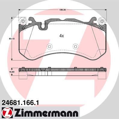 Zimmermann 24681.166.1 комплект тормозных колодок, дисковый тормоз на MERCEDES-BENZ S-CLASS купе (C216)