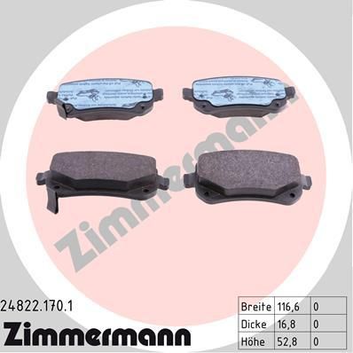 Zimmermann 24822.170.1 комплект тормозных колодок, дисковый тормоз на FIAT FREEMONT (JC_, JF_)