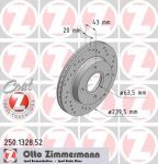 Zimmermann 250.1328.52 тормозной диск на FORD FIESTA фургон (FVD)