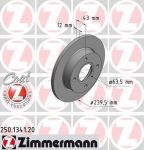 Zimmermann 250.1341.20 тормозной диск на FORD FIESTA IV (JA_, JB_)