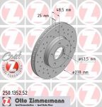 ZIMMERMANN ДИСК ТОРМ FRD FOCUS C-MAX FOCUS II + TURNIER, VOLV S40 / V50 15 ПЕР SPORT 03/07->> (250135252)