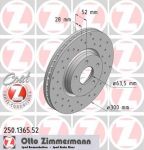 ZIMMERMANN Торм.диск пер.вент. [300x28mm] 5 отв. Min2 (250.1365.52)