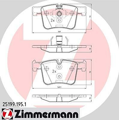 Zimmermann 25199.195.1 комплект тормозных колодок, дисковый тормоз на X3 (F25)