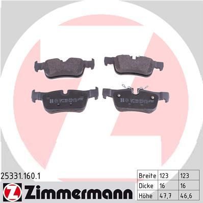 Zimmermann 25331.160.1 комплект тормозных колодок, дисковый тормоз на X1 (F48)