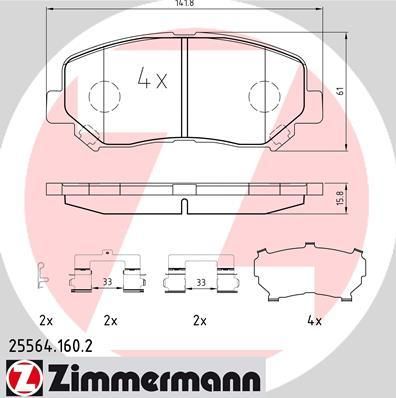 Zimmermann 25564.160.2 комплект тормозных колодок, дисковый тормоз на MAZDA CX-5 (KE, GH)