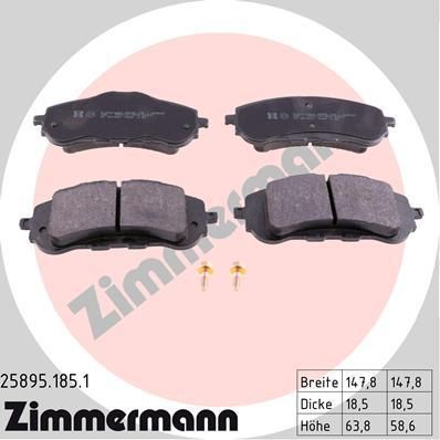 Zimmermann 25895.185.1 комплект тормозных колодок, дисковый тормоз на PEUGEOT 308 II
