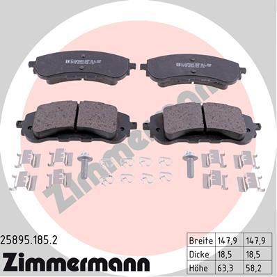 Zimmermann 25895.185.2 комплект тормозных колодок, дисковый тормоз на PEUGEOT 308 II
