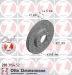 Zimmermann 280.3154.52 тормозной диск на HONDA CIVIC VI купе (EJ, EM1)