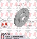 ZIMMERMANN ДИСК ТОРМ HON ACCORD VII CG/CH F 98/03-<< (280.3157.52)