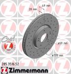 Zimmermann 285.3516.52 тормозной диск на HYUNDAI SANTA FE II (CM)