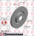 Zimmermann 285.3519.20 тормозной диск на HYUNDAI i40 CW (VF)