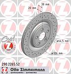 Zimmermann 290.2265.52 тормозной диск на JAGUAR XK кабрио (QQ6_, _J43_)