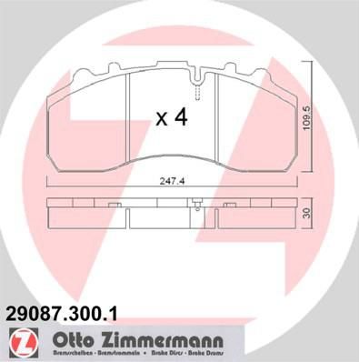 Zimmermann 29087.300.1 комплект тормозных колодок, дисковый тормоз на NEOPLAN Jetliner