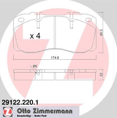 Zimmermann 29122.220.1 комплект тормозных колодок, дисковый тормоз на IVECO EuroCargo