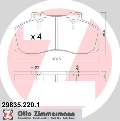 Zimmermann 29835.220.1 комплект тормозных колодок, дисковый тормоз на MERCEDES-BENZ T2/LN1 фургон/универсал