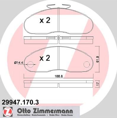 Zimmermann 29947.170.3 комплект тормозных колодок, дисковый тормоз на RENAULT TRUCKS B c бортовой платформой/ходовая часть