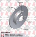 Zimmermann 300.2092.00 тормозной диск на LADA SAMARA (2108, 2109, 2115)