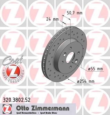 Zimmermann 320.3802.52 тормозной диск на KIA RIO универсал (DC)