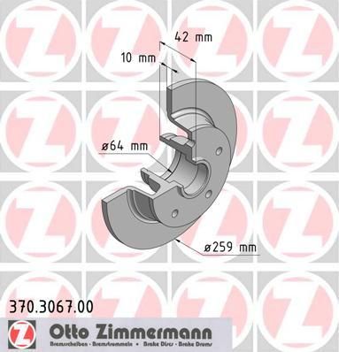 Zimmermann 370.3067.00 тормозной диск на MAZDA 626 III Station Wagon (GV)