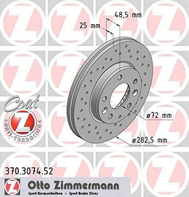 ZIMMERMANN ДИСК ТОРМ BS MAZDA SPORT Coat Z beschichtet (370307452)