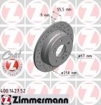 Zimmermann 400.1427.52 тормозной диск на MERCEDES-BENZ C-CLASS (W202)