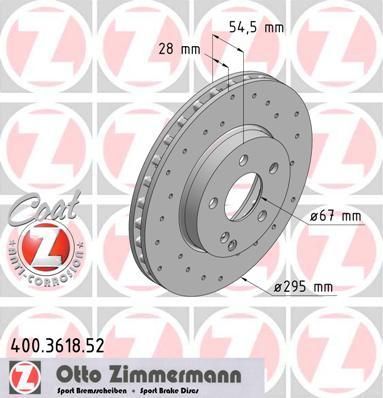 ZIMMERMANN ДИСК ТОРМ BS MERCEDES SPORT Coat Z beschichtet (400361852)