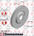 Zimmermann 400.3668.75 тормозной диск на MERCEDES-BENZ E-CLASS универсал (S210)
