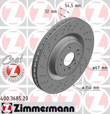 Zimmermann 400.3685.20 тормозной диск на MERCEDES-BENZ GLE (W166)