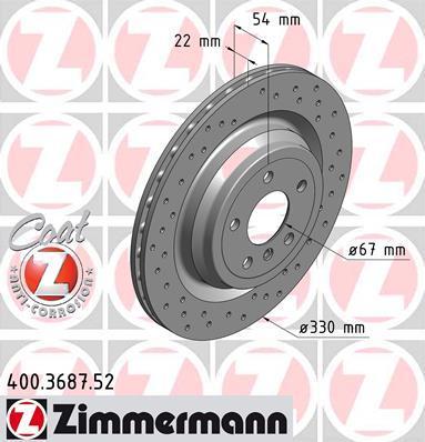 Zimmermann 400.3687.52 тормозной диск на MERCEDES-BENZ GLE (W166)