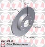 ZIMMERMANN ТОРМОЗНОЙ ДИСК OPEL KADET. CORSA ->91. F. 236*10 (430102000)