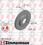 Zimmermann 430.1454.20 тормозной диск на OPEL KADETT E Combo (38_, 48_)