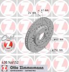 Zimmermann 430.1461.52 тормозной диск на OPEL KADETT E кабрио (43B_)