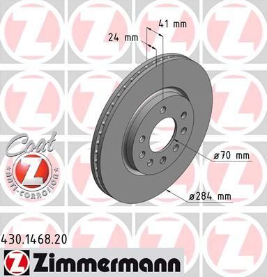 Zimmermann 430.1468.20 тормозной диск на SAAB 900 II купе