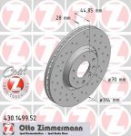 Zimmermann 430.1499.52 тормозной диск на SAAB 9-3 (YS3F)