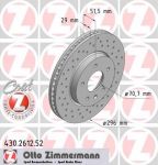 Zimmermann 430.2612.52 тормозной диск на CHEVROLET CAPTIVA (C100, C140)