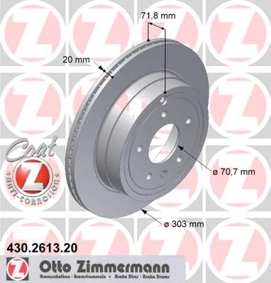 ZIMMERMANN ДИСК ТОРМ OPL CAPT CHEV ANTAR 2.0-3.2 R 06/08->> (430.2613.20)