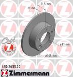 Zimmermann 430.2633.20 тормозной диск на OPEL MOVANO B фургон