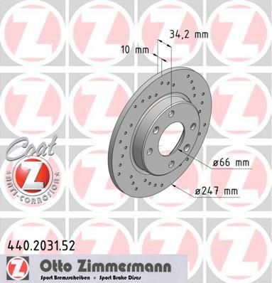 Zimmermann 440.2031.52 тормозной диск на PEUGEOT 309 II (3C, 3A)
