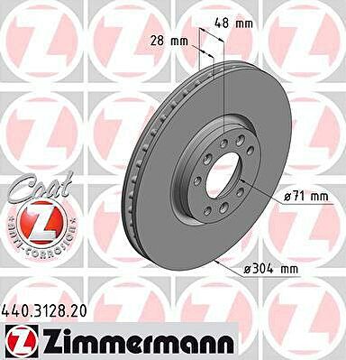Zimmermann 440.3128.20 тормозной диск на PEUGEOT 508 SW