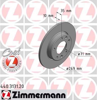 Zimmermann 440.3131.20 тормозной диск на PEUGEOT 308 SW II