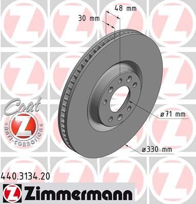 Zimmermann 440.3134.20 тормозной диск на PEUGEOT 308 SW II